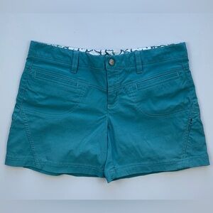 Athleta Teal Hiking Shorts Women Size 6 Nylon Spandex Outdoor Active.